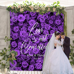 Lofaris Purple Roses Romantic Flower Wall Wedding Backdrop