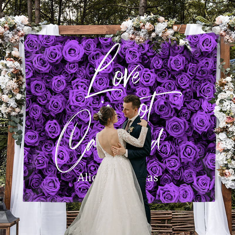 Lofaris Purple Roses Romantic Flower Wall Wedding Backdrop