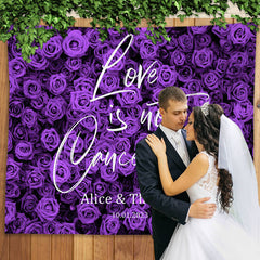 Lofaris Purple Roses Romantic Flower Wall Wedding Backdrop