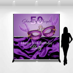 Lofaris Purple Silk Masquerade Custom 50th Birthday Backdrop