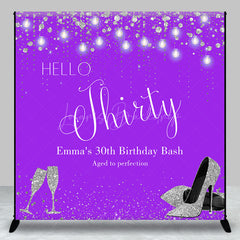 Lofaris Purple Silver Custom 30th Birthday Bash Backdrop