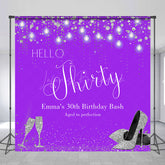 Lofaris Purple Silver Custom 30th Birthday Bash Backdrop