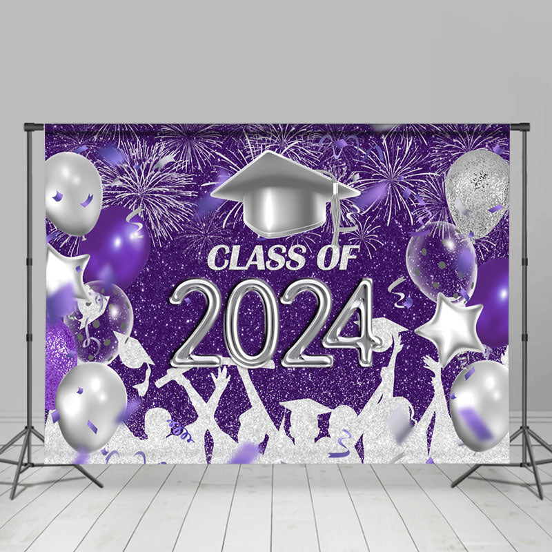 Graduation Decorations Class of 2024 Purple and Gold Graduation Decorations 2024 Graduation Party Decorations 2024 Congrats Grad Banner Backdrop