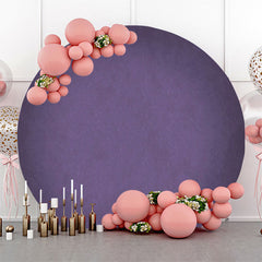 Lofaris Purple Solid Color Texture Round Birthday Backdrop