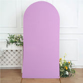 Lofaris Purple Spandex Fit Round Top Backdrop Wedding Arch Cover
