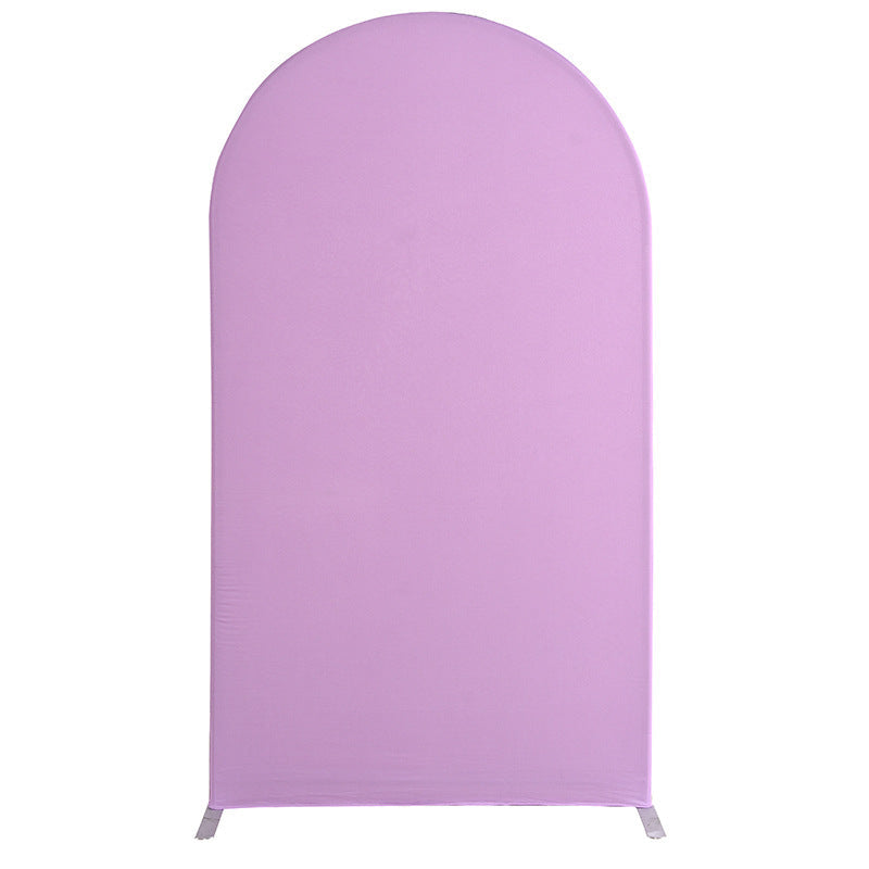 Lofaris Purple Spandex Fit Round Top Backdrop Wedding Arch Cover