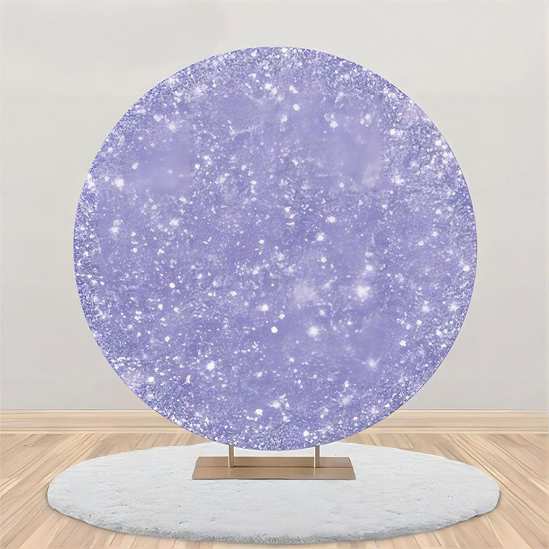 Lofaris Purple Sparkling Elegant Round Birthday Backdrop