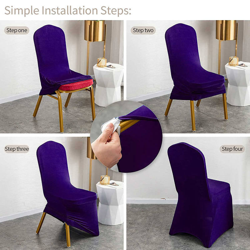Lofaris Purple Stretch Spandex Banquet Chair Slipcovers
