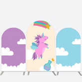 Lofaris Purple Unicorn Cloud Star Birthday Arch Backdrop Kit