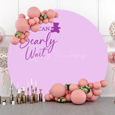 Lofaris Purple We Can Bearly Wait Round Baby Shower Backdrop