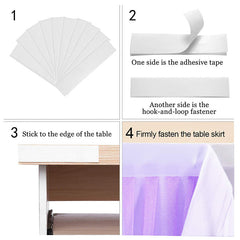 Lofaris Purple White Color Cross Tulle Banquet Table Skirt