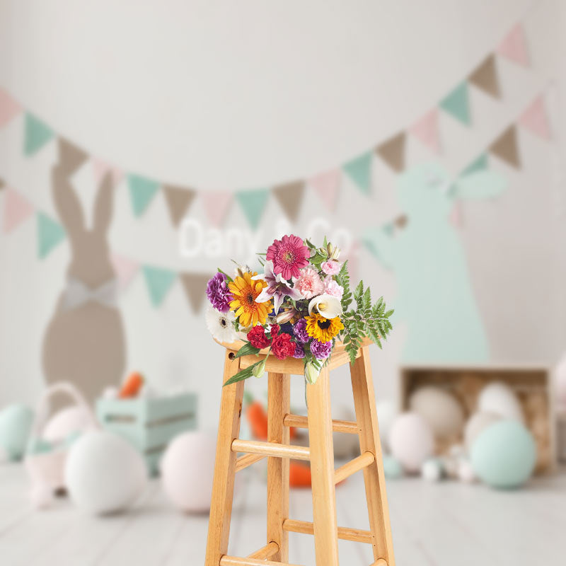 Lofaris Rabbit Carrot Egg Easter Photo Backdrop For Kids