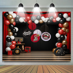 Lofaris Racing Venue Curtain Balloons 1st Birthady Backdrop