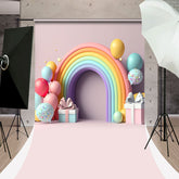 Lofaris Rainbow Balloons Gifts Sweep Cake Smash Backdrop