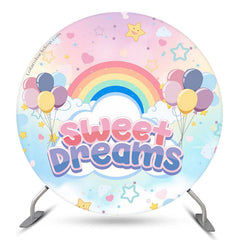 Lofaris Rainbow Balloons Sweet Dreams Circle Birthday Backdrop