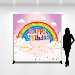 Lofaris Rainbow Cloud Personalized Backdrop For 1st Birthday