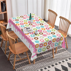 Lofaris Rainbow Color Donuts Repeat Tablecloth For Home Decor