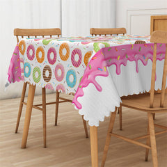 Lofaris Rainbow Color Donuts Repeat Tablecloth For Home Decor