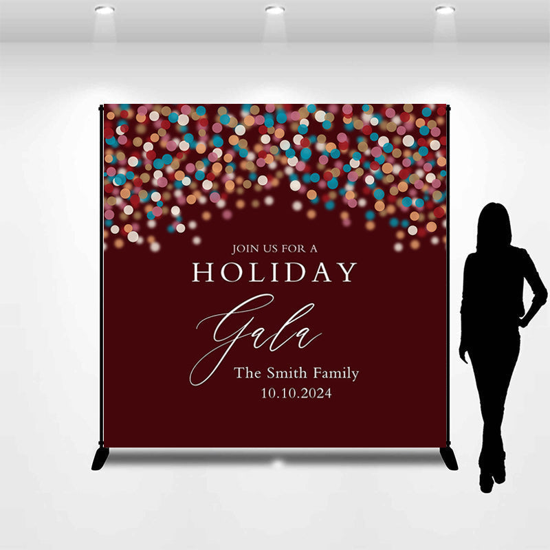 Lofaris Rainbow Color Dots Bokeh Custom Holiday Party Backdrop