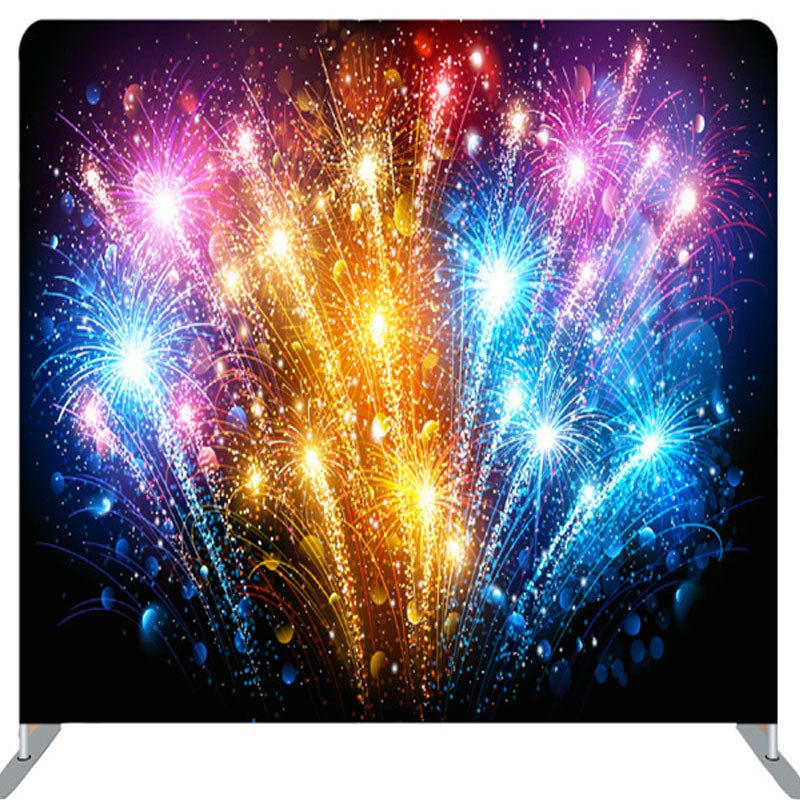 Lofaris Rainbow Color Spark Bokeh Black Fabric Backdrop Cover