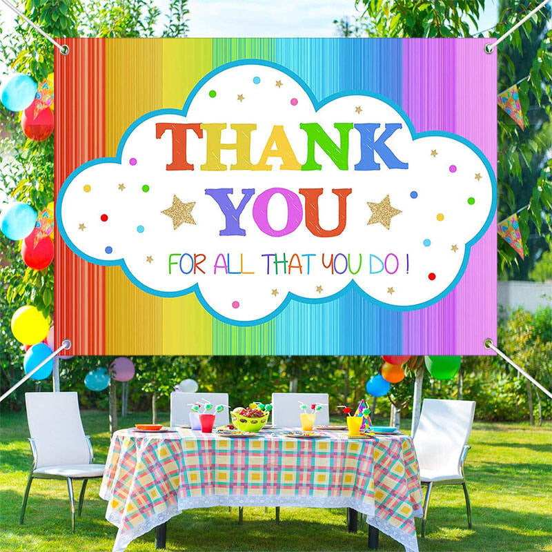 Lofaris Rainbow Color Teacher Appreciation Week Backdrop