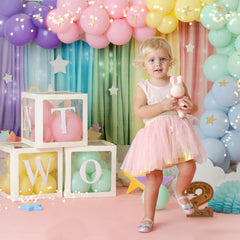 Lofaris Rainbow Curtain Stars 1St Birthday Cake Smash Backdrop