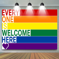 Lofaris Rainbow Every One Is Welcome Here Pride Month Backdrop