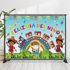 Lofaris Rainbow Feliz Dia Del Nino Children Day Backdrop