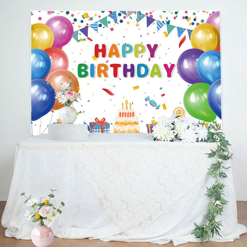 Lofaris Rainbow Happy Birthday Gift Box Party Backdrop