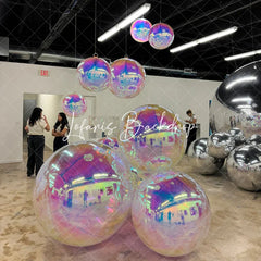 Lofaris Rainbow Inflatable Mirror Ball Event Decor Balloon