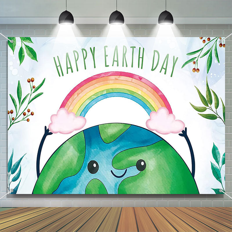 Lofaris Rainbow Nature Happy Earth Day Theme Backdrop
