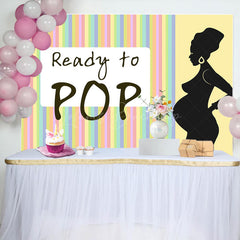 Lofaris Rainbow Stripe Ready To Pop Baby Shower Backdrop