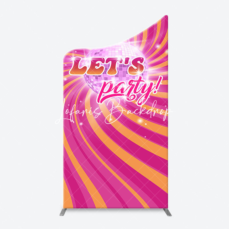 Lofaris Rainbow Stripe Shine Disco Ball Arch Party Backdrop