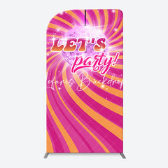 Lofaris Rainbow Stripe Shine Disco Ball Arch Party Backdrop