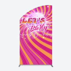 Lofaris Rainbow Stripe Shine Disco Ball Arch Party Backdrop