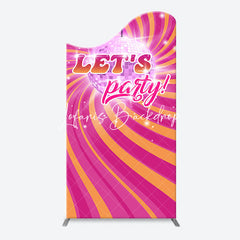 Lofaris Rainbow Stripe Shine Disco Ball Arch Party Backdrop