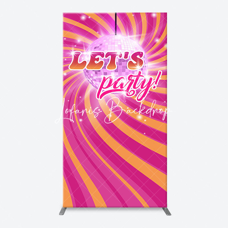 Lofaris Rainbow Stripe Shine Disco Ball Arch Party Backdrop