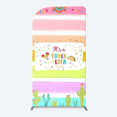 Lofaris Rainbow Stripe Three Esta Arch Birthday Backdrop