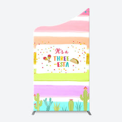 Lofaris Rainbow Stripe Three Esta Arch Birthday Backdrop