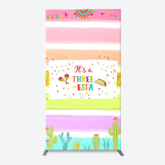 Lofaris Rainbow Stripe Three Esta Arch Birthday Backdrop