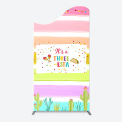 Lofaris Rainbow Stripe Three Esta Arch Birthday Backdrop