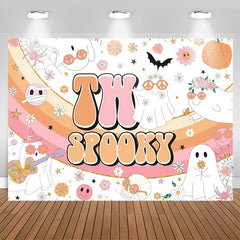 Lofaris Rainbow Two Spooky Floral Girl 2nd Birthday Backdrop