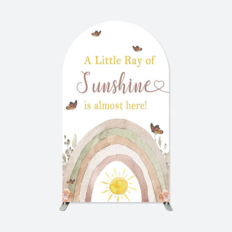 Lofaris Ray Of Sunshine Rainbow Baby Shower Arch Backdrop