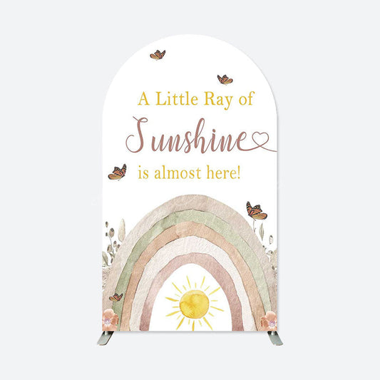 Lofaris Ray Of Sunshine Rainbow Baby Shower Arch Backdrop