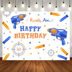Lofaris Ready Aim Bottle Shot Boy Happy Birthday Backdrop