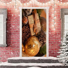 Lofaris Real Scene Christmas Balls And Present Door Cover