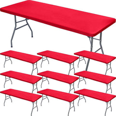 Lofaris 10 Pcs Rectangle Washable Elastic Spandex Picnic Tablecloth
