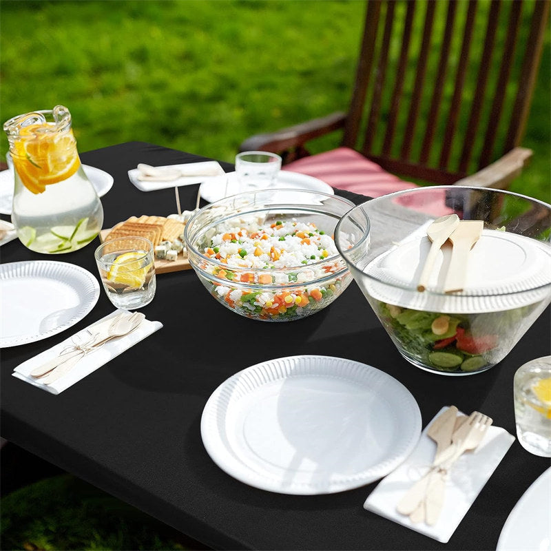 Lofaris 10 Pcs Rectangle Washable Elastic Spandex Picnic Tablecloth