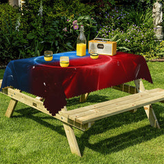 Lofaris Red And Blue Aureole Light Rectangle Tablecloth