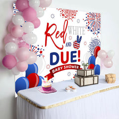 Lofaris Red And Blue Balloon Stars Baby Shower Backdrop